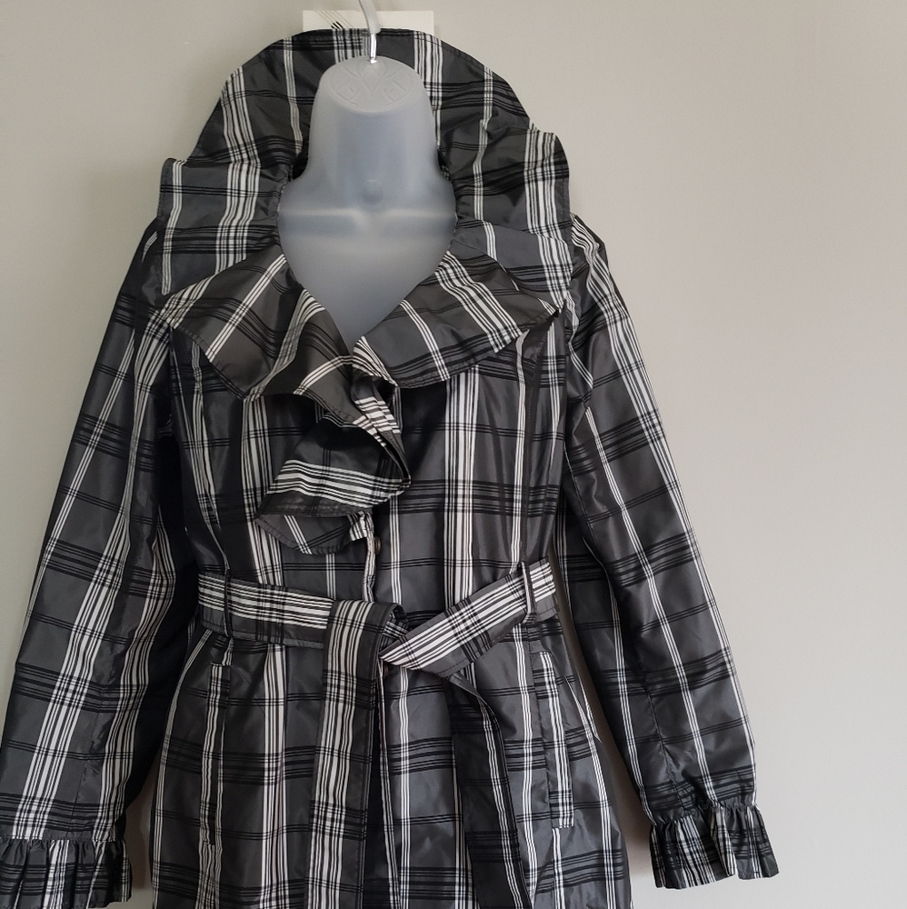 KENAR Charcoal and White Wrapped Jacket Size M